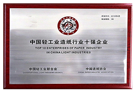 Top 10 Enterprise in China’s Light Industry Paper Industry in 2018
