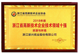 Zhejiang Province Top10 High Tech Enterprises in 2018